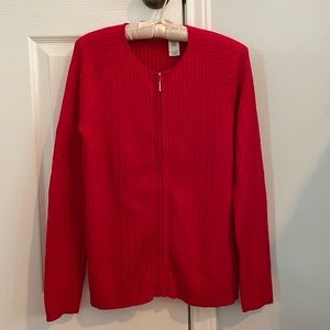 Liz Claiborne Vintage Red Zippered Sweater - Size M